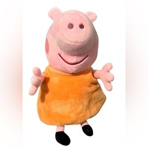 Peppa Pig Plush Toy with Clip Orange Dress Soft Stuffed Animal